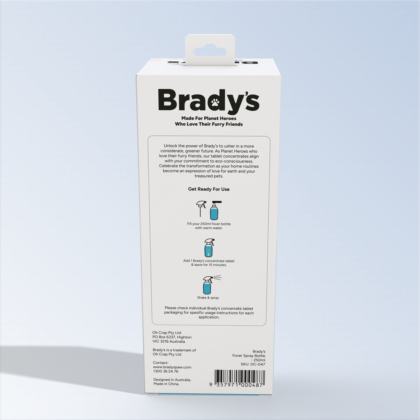 Brady's Forever Spray Bottle - 250ml