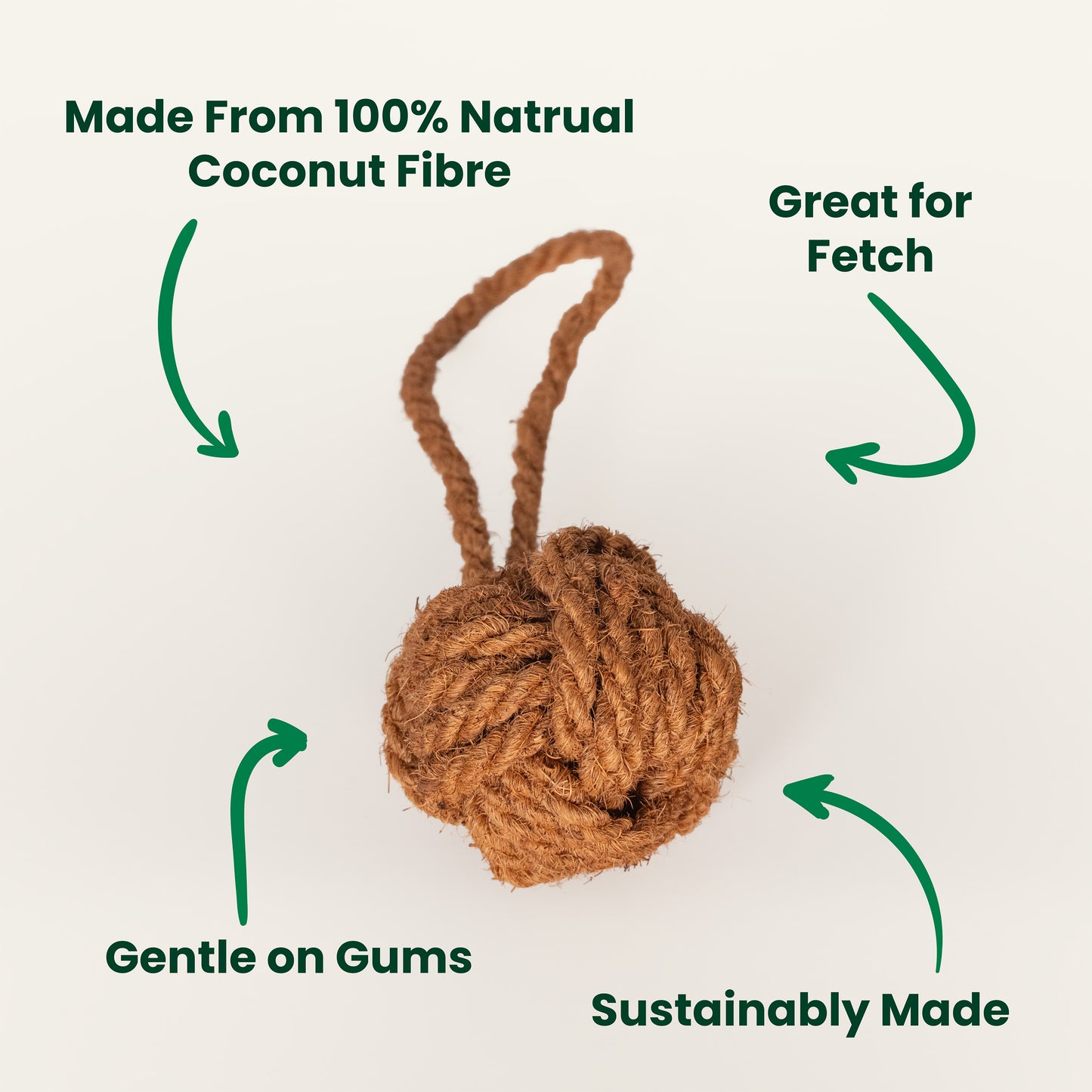 Planet Hero Coconut Fibre Rope Ball Fetch Dog Toy