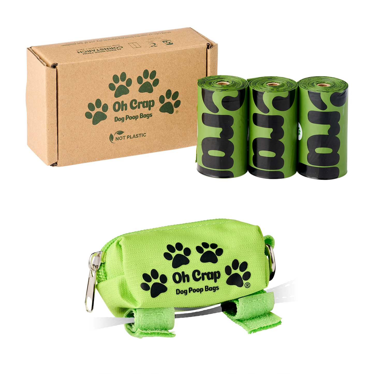 Oh Crap Compostable Dog Poop Bags & Dog Poop Bag Holder